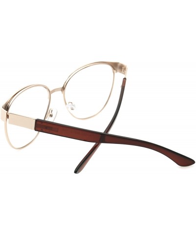 Round Classic Retro Metal Eyeglasses Frame Clear Lens Top Driving Designer Eyewear - Gold 0307 - CZ189AUMZTX $11.52