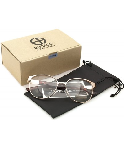 Round Classic Retro Metal Eyeglasses Frame Clear Lens Top Driving Designer Eyewear - Gold 0307 - CZ189AUMZTX $11.52