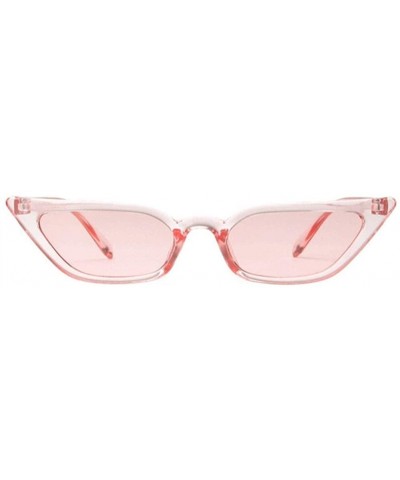Cat Eye Sunglasses Designer Vintage Transparent Glasses - Clear Pink - C3198G6HGWL $37.79