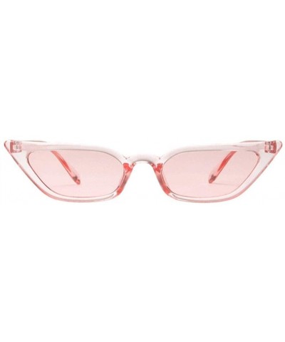 Cat Eye Sunglasses Designer Vintage Transparent Glasses - Clear Pink - C3198G6HGWL $22.17