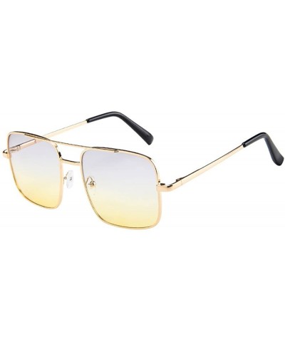 Semi-rimless Women Men Vintage Retro Glasses Unisex Fashion Oversize Frame Sunglasses Eyewear - C - C6193XHLC82 $18.65