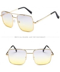 Semi-rimless Women Men Vintage Retro Glasses Unisex Fashion Oversize Frame Sunglasses Eyewear - C - C6193XHLC82 $7.56