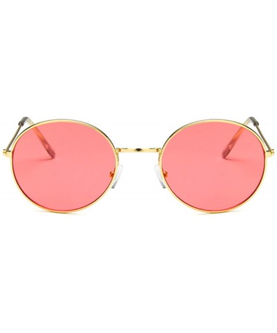 Round Vintage Round Sunglasses Women Brand Designer Retro Luxury Sun Glasses Small Mirror Ladies Oculos - Gold Gray - CC197Y7...