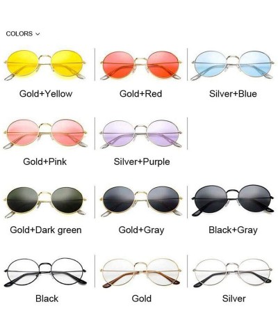 Round Vintage Round Sunglasses Women Brand Designer Retro Luxury Sun Glasses Small Mirror Ladies Oculos - Gold Gray - CC197Y7...