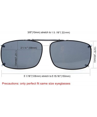 Rectangular Metal Frame Rim Polarized Lens Clip On Sunglasses 5437MM - C60-brown - CH12K8PQE8Z $12.46