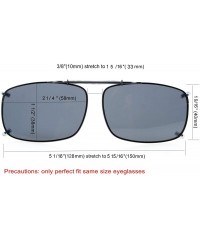 Rectangular Metal Frame Rim Polarized Lens Clip On Sunglasses 5437MM - C60-brown - CH12K8PQE8Z $12.46