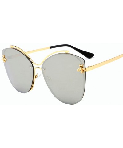 Aviator Frameless Sunglasses for Women Men Occident Sunglasses Wild Cute Bee Sun Glasses - 2 - C418TZA7R4O $33.51