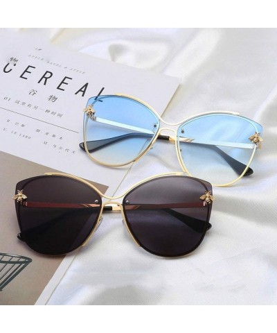 Aviator Frameless Sunglasses for Women Men Occident Sunglasses Wild Cute Bee Sun Glasses - 2 - C418TZA7R4O $14.69