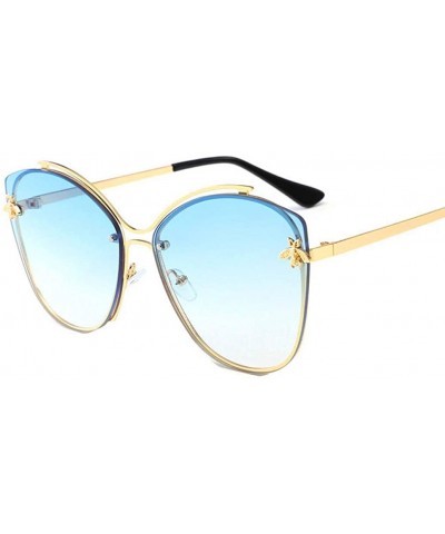 Aviator Frameless Sunglasses for Women Men Occident Sunglasses Wild Cute Bee Sun Glasses - 2 - C418TZA7R4O $14.69