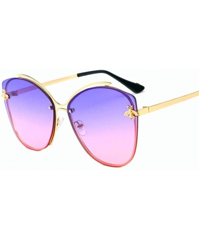 Aviator Frameless Sunglasses for Women Men Occident Sunglasses Wild Cute Bee Sun Glasses - 2 - C418TZA7R4O $14.69