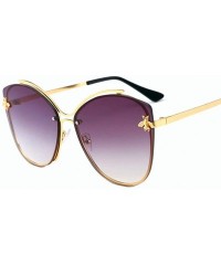 Aviator Frameless Sunglasses for Women Men Occident Sunglasses Wild Cute Bee Sun Glasses - 2 - C418TZA7R4O $14.69