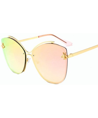 Aviator Frameless Sunglasses for Women Men Occident Sunglasses Wild Cute Bee Sun Glasses - 2 - C418TZA7R4O $14.69