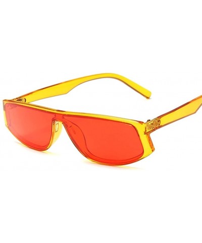 Cat Eye Women Men Vintage Cat Eye Sunglasses Classic Brand Rectangle Sun Glasses Fashion Yellow Red Eyewear - CP199O7R8UL $11.30