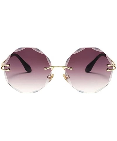 Rimless Womens Oversized Rimless Sunglasses Vintage Style Clear Glasses UV400 - Color 1 - CE18E5ES5OH $22.23