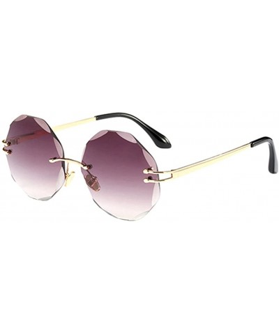 Rimless Womens Oversized Rimless Sunglasses Vintage Style Clear Glasses UV400 - Color 1 - CE18E5ES5OH $11.26