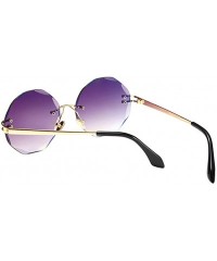 Rimless Womens Oversized Rimless Sunglasses Vintage Style Clear Glasses UV400 - Color 1 - CE18E5ES5OH $22.23
