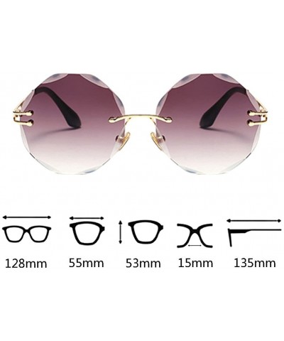 Rimless Womens Oversized Rimless Sunglasses Vintage Style Clear Glasses UV400 - Color 1 - CE18E5ES5OH $11.26