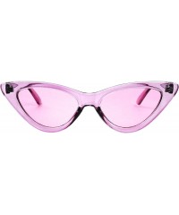 Cat Eye Slim Small Exaggerated Cat Eye Sunglasses Clear Translucent Candy Color Tinted Lens Shades - Posh Purple - CP18CA5T3Z...