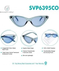 Cat Eye Slim Small Exaggerated Cat Eye Sunglasses Clear Translucent Candy Color Tinted Lens Shades - Posh Purple - CP18CA5T3Z...
