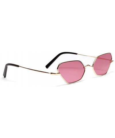 Cat Eye New Fashion Sunglasses Women Retro Cat Eye Sun Glasses For Ladies Small Frame - Pink Red - C618O53KZNQ $9.57