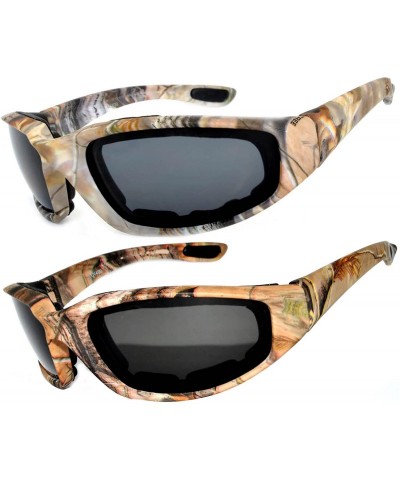Goggle Motorcycle Polarized Padded Foam Glasses Smoke Lens Black Camo Frame - Mp_polarized_2p_camo2_camo3 - CG185DO5CR3 $39.34