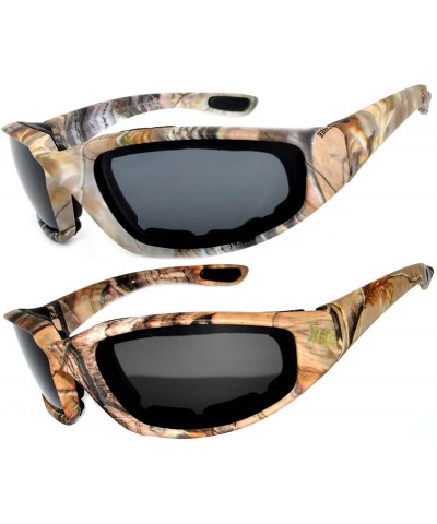 Goggle Motorcycle Polarized Padded Foam Glasses Smoke Lens Black Camo Frame - Mp_polarized_2p_camo2_camo3 - CG185DO5CR3 $16.56