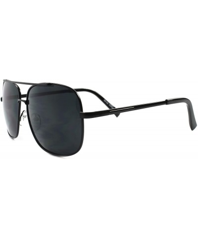 Square Designer Retro Indie Style Mens Womens Oversized Classic Square Sunglasses - Black - CW18927DYA2 $22.86