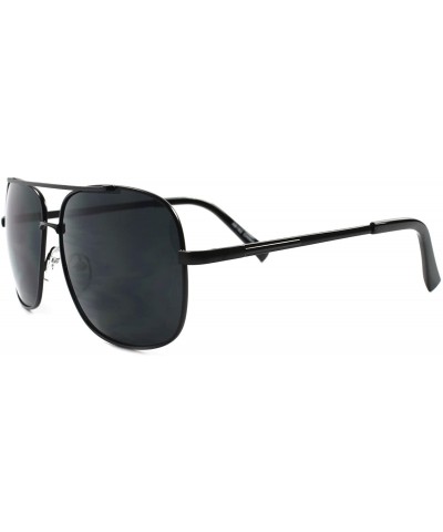 Square Designer Retro Indie Style Mens Womens Oversized Classic Square Sunglasses - Black - CW18927DYA2 $11.58