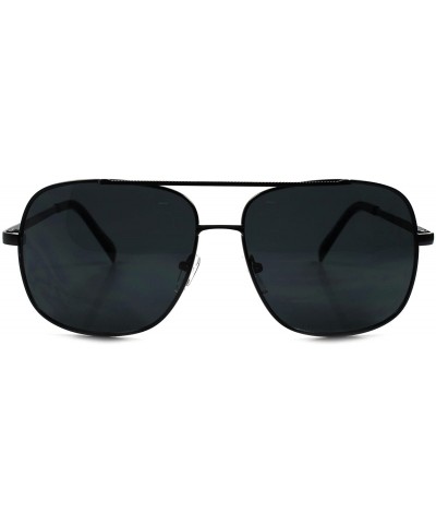 Square Designer Retro Indie Style Mens Womens Oversized Classic Square Sunglasses - Black - CW18927DYA2 $11.58