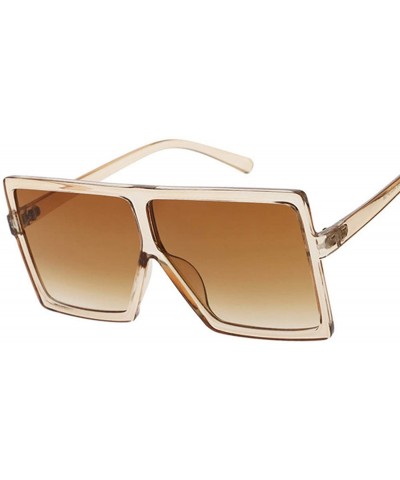 Aviator Oversized Shades Women Sunglasses Fashion Square Glasses Big Frame Vintage Retro Female Unisex Feminino - CD198A360AR...