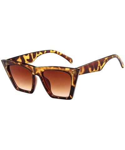 Cat Eye Fashion Unisex Oversized Sunglasses Classic Vintage Retro Cat Eye Polarized Sun Glasses - Brown - CX18R692TAK $10.29