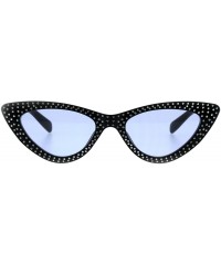 Cat Eye Womens Bling Engrave Gothic Plastic Cat Eye Plastic Sunglasses - Black Blue - CK18GL6T6M7 $8.26