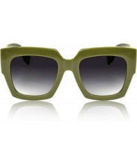 Shield Oversized Square Sunglasses for Women/Men Big Designer Colorblock Arms - Olive - CI18W0L4R33 $8.28