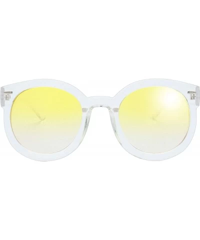 Round Women's Designer Inspired Oversized Round Circle Sunglasses Retro Fashion Style - 8-crystal - CW18ZWNOK5X $16.58