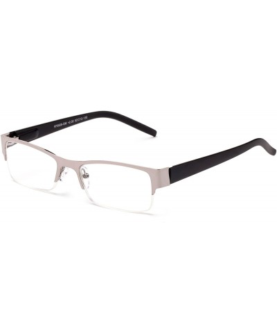 Square "Second" Aluminum Brushed Prescription Ready Clear Lens Rx Frames - Silver/Black/Pink - CP12KRZF955 $25.38