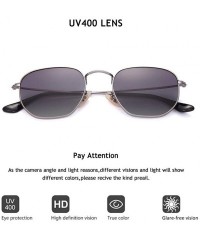 Shield Pentagon Small Designer Polarized Sunglasses Stainless Steel Metal Colorful Frame UV Protection For Women Men - CS18LG...