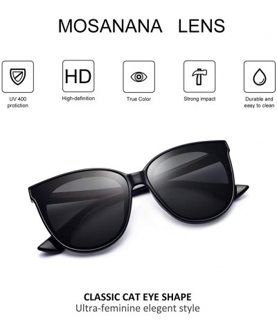 Oversized Fashion Cat Eye Sunglasses for Women Oversized Style MS51802 - Black+tortoise - C818RXI2G77 $29.26