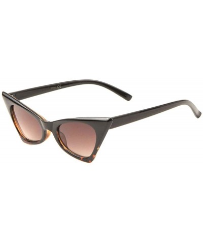 Cat Eye Super Dark Lens Sharp Geometric Cat Eye Sunglasses - Semi Demi - C41983IM8R9 $17.65