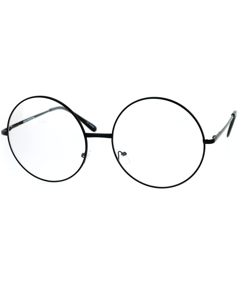 Oversized Extra Large Round Circle Lens Hippie Groovy Womens Eye Glasses - Black - C812N5Q84HT $10.05