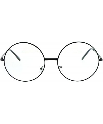 Oversized Extra Large Round Circle Lens Hippie Groovy Womens Eye Glasses - Black - C812N5Q84HT $10.05