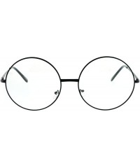 Oversized Extra Large Round Circle Lens Hippie Groovy Womens Eye Glasses - Black - C812N5Q84HT $10.05