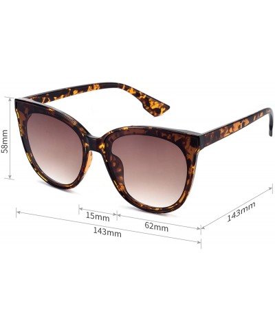 Oversized Fashion Cat Eye Sunglasses for Women Oversized Style MS51802 - Black+tortoise - C818RXI2G77 $12.42