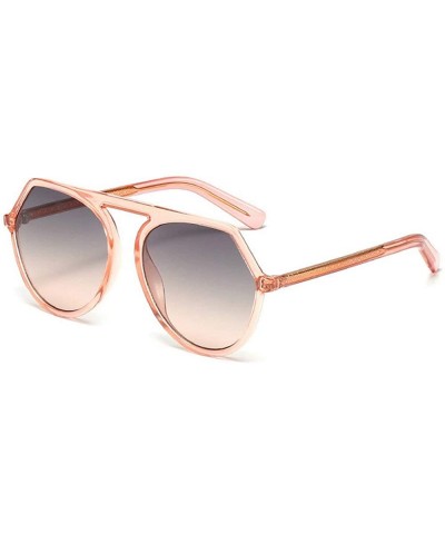 Round Retro Built-in Metal Feet Sunglasses Round Men Women Fashion Pilot Shades Glasses UV400 - Pink - CL194R3RTLO $24.75