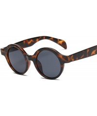 Oversized Retro Small Round Sunglasses Women Men Fashion Vintage Sun Glasses Black White Leopard Red Sunglass UV400 - White -...