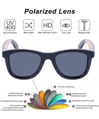 Sport Women Skateboard Wood Sunglasses Polarized Men Sun Shades with Bamboo Case - Black Frame Gray Lens - C118C4HD8OW $52.22