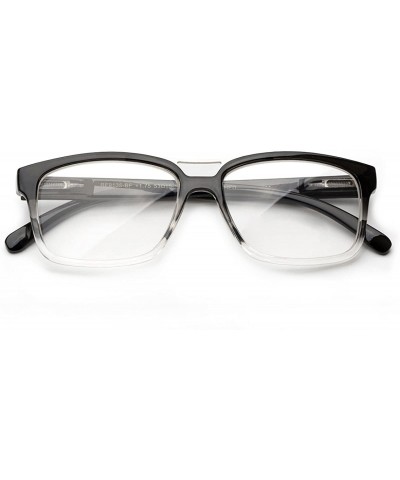 Square "Pozo" Slim Squared Modern Design Fashion Clear Lens Glasses - Black/Clear - CL12HLJ44OH $12.28