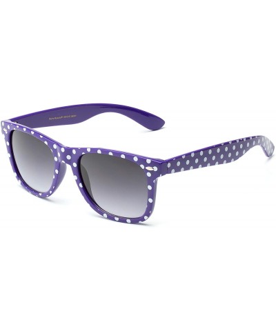 Sport Polka Dot Retro Fashion Sunglasses - 100% UV400 - Purple - CA1252TG60N $12.27