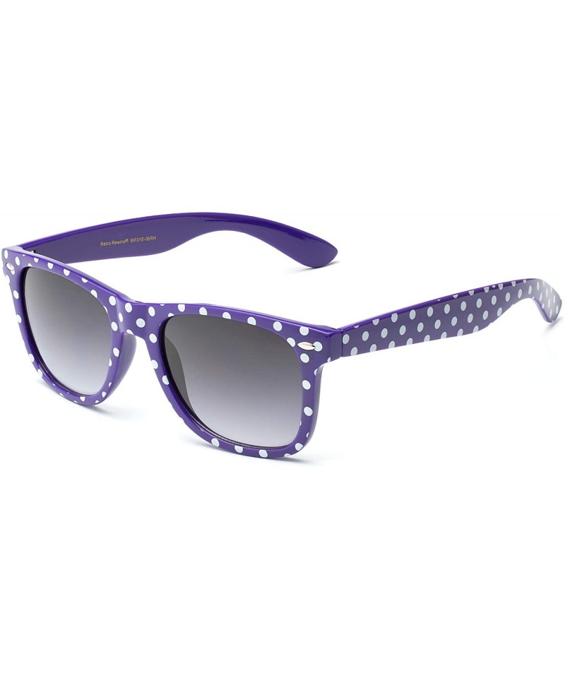 Sport Polka Dot Retro Fashion Sunglasses - 100% UV400 - Purple - CA1252TG60N $12.27