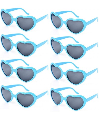 Oversized YVENIGHT 8 Pack of Neon Colors Heart Shaped Sunglasses in Bulk for Women Bachelorette Party Favors Accessories - CU...