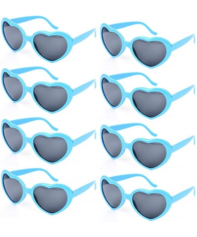 Oversized YVENIGHT 8 Pack of Neon Colors Heart Shaped Sunglasses in Bulk for Women Bachelorette Party Favors Accessories - CU...